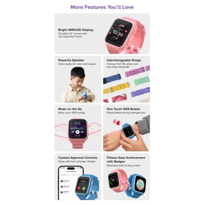 myFirst Fone M1 Kids Smartwatch Video Calls Messaging Real-Time GPS Tracking SOS Button 