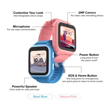 myFirst Fone M1 Kids Smartwatch Video Calls Messaging Real-Time GPS Tracking SOS Button 