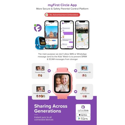 myFirst Fone M1 Kids Smartwatch Video Calls Messaging Real-Time GPS Tracking SOS Button 