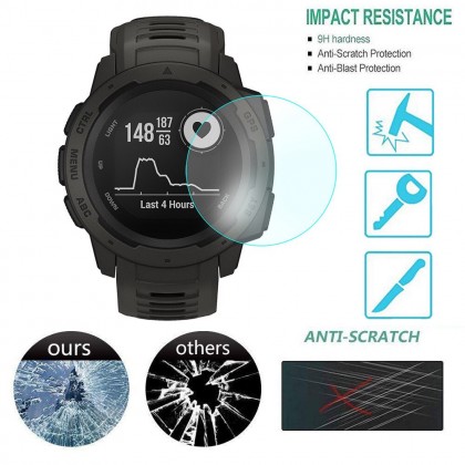 Garmin Instinct Tempered Glass Screen Protector (Anti Scratch,Fit Size)