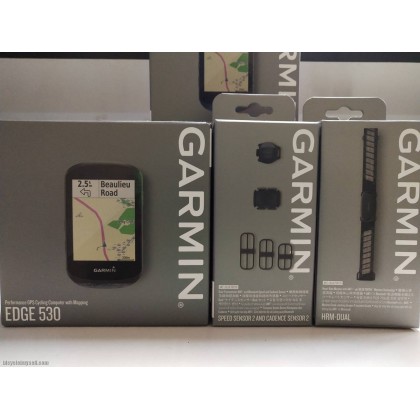 Garmin Edge 530 BUNDLE SET (Speed, Cadence and HRM) GPS CYCLING COMPUTER METER + 5 FREE GIFTS (AECO SET)